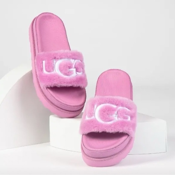 UGG Shoes - UGG Lavender Fluffy Slide Sandals